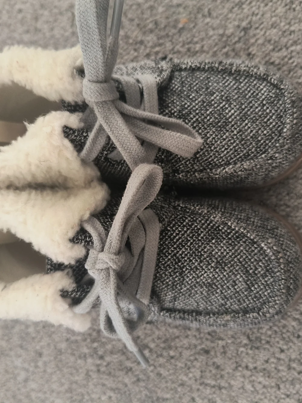 GAP Grey Knit Sherpa-Lined Baby Walker Boots